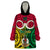 Vanuatu Wearable Blanket Hoodie Pig Tusk Mix Maori Pattern and Namele Leaf LT03 One Size Red - Polynesian Pride