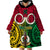 Vanuatu Wearable Blanket Hoodie Pig Tusk Mix Maori Pattern and Namele Leaf LT03 - Polynesian Pride