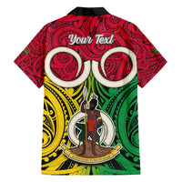 Personalised Vanuatu Family Matching Off Shoulder Maxi Dress and Hawaiian Shirt Pig Tusk Mix Maori Pattern and Namele Leaf LT03 - Polynesian Pride