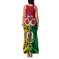 Personalised Vanuatu Family Matching Tank Maxi Dress and Hawaiian Shirt Pig Tusk Mix Maori Pattern and Namele Leaf LT03 - Polynesian Pride