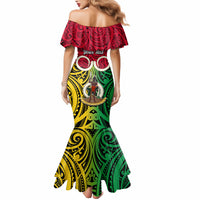 Personalised Vanuatu Mermaid Dress Pig Tusk Mix Maori Pattern and Namele Leaf LT03 - Polynesian Pride