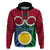 Vanuatu Shefa Province Hoodie Pig Tusk Mix Maori Pattern and Namele Leaf LT03 Red - Polynesian Pride