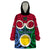 Vanuatu Shefa Province Wearable Blanket Hoodie Pig Tusk Mix Maori Pattern and Namele Leaf LT03 One Size Red - Polynesian Pride