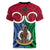 Vanuatu Shefa Province Women V Neck T Shirt Pig Tusk Mix Maori Pattern and Namele Leaf LT03 - Polynesian Pride