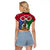 Personalised Vanuatu Shefa Province Raglan Cropped T Shirt Pig Tusk Mix Maori Pattern and Namele Leaf LT03 - Polynesian Pride