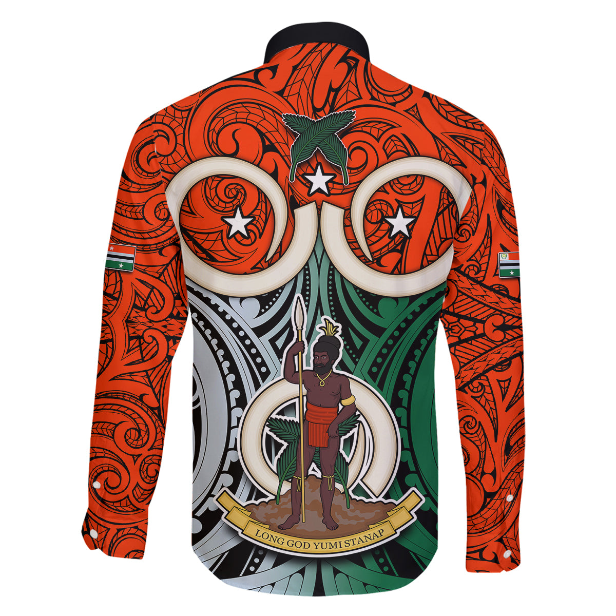 Vanuatu Penama Province Family Matching Long Sleeve Bodycon Dress and Hawaiian Shirt Pig Tusk Mix Maori Pattern and Namele Leaf LT03 - Polynesian Pride