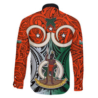 Vanuatu Penama Province Family Matching Short Sleeve Bodycon Dress and Hawaiian Shirt Pig Tusk Mix Maori Pattern and Namele Leaf LT03 - Polynesian Pride