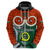 Vanuatu Penama Province Hoodie Pig Tusk Mix Maori Pattern and Namele Leaf LT03 - Polynesian Pride