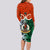 Vanuatu Penama Province Long Sleeve Bodycon Dress Pig Tusk Mix Maori Pattern and Namele Leaf LT03 - Polynesian Pride