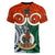 Vanuatu Penama Province Women V Neck T Shirt Pig Tusk Mix Maori Pattern and Namele Leaf LT03 - Polynesian Pride