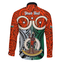 Personalised Vanuatu Penama Province Family Matching Puletasi Dress and Hawaiian Shirt Pig Tusk Mix Maori Pattern and Namele Leaf LT03 - Polynesian Pride
