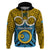 Vanuatu Sanma Province Hoodie Pig Tusk Mix Maori Pattern and Namele Leaf LT03 Blue - Polynesian Pride