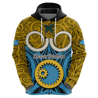 Vanuatu Sanma Province Hoodie Pig Tusk Mix Maori Pattern and Namele Leaf LT03 - Polynesian Pride