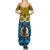 Vanuatu Sanma Province Summer Maxi Dress Pig Tusk Mix Maori Pattern and Namele Leaf LT03 - Polynesian Pride