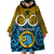 Vanuatu Sanma Province Wearable Blanket Hoodie Pig Tusk Mix Maori Pattern and Namele Leaf LT03 - Polynesian Pride