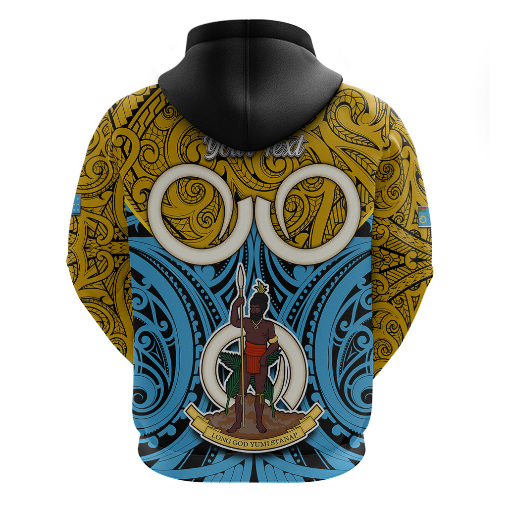 Personalised Vanuatu Sanma Province Hoodie Pig Tusk Mix Maori Pattern and Namele Leaf LT03 - Polynesian Pride