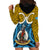 Personalised Vanuatu Sanma Province Hoodie Dress Pig Tusk Mix Maori Pattern and Namele Leaf LT03 - Polynesian Pride