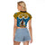 Personalised Vanuatu Sanma Province Raglan Cropped T Shirt Pig Tusk Mix Maori Pattern and Namele Leaf LT03 - Polynesian Pride