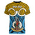 Personalised Vanuatu Sanma Province Women V Neck T Shirt Pig Tusk Mix Maori Pattern and Namele Leaf LT03 - Polynesian Pride