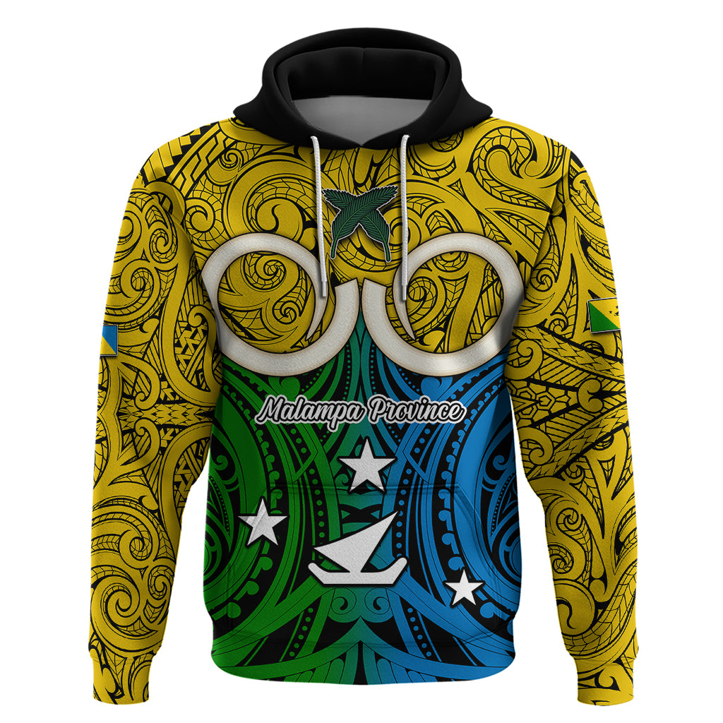 Vanuatu Malampa Province Hoodie Pig Tusk Mix Maori Pattern and Namele Leaf LT03 Yellow - Polynesian Pride