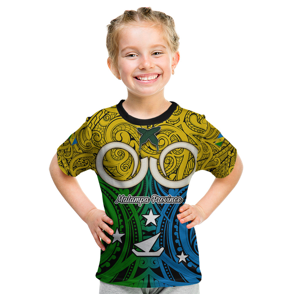 Vanuatu Malampa Province Kid T Shirt Pig Tusk Mix Maori Pattern and Namele Leaf LT03 Yellow - Polynesian Pride