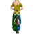 Vanuatu Malampa Province Summer Maxi Dress Pig Tusk Mix Maori Pattern and Namele Leaf LT03 - Polynesian Pride