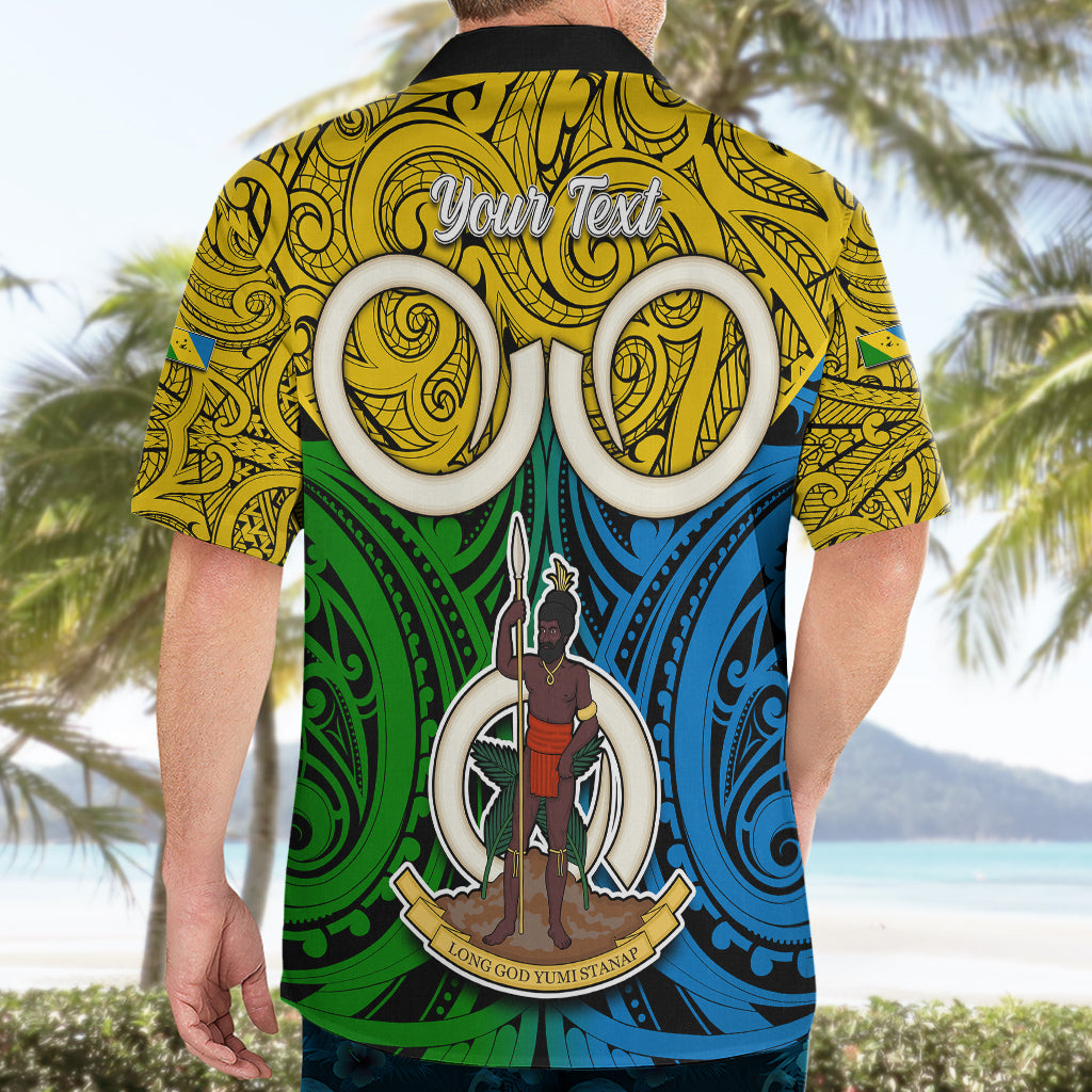 Personalised Vanuatu Malampa Province Hawaiian Shirt Pig Tusk Mix Maori Pattern and Namele Leaf LT03 - Polynesian Pride