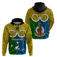 Personalised Vanuatu Malampa Province Hoodie Pig Tusk Mix Maori Pattern and Namele Leaf LT03 - Polynesian Pride