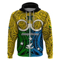 Personalised Vanuatu Malampa Province Hoodie Pig Tusk Mix Maori Pattern and Namele Leaf LT03 - Polynesian Pride