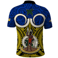 Vanuatu Torba Province Polo Shirt Pig Tusk Mix Maori Pattern and Namele Leaf LT03 - Polynesian Pride