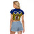 Vanuatu Torba Province Raglan Cropped T Shirt Pig Tusk Mix Maori Pattern and Namele Leaf LT03 - Polynesian Pride