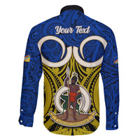 Personalised Vanuatu Torba Province Family Matching Off Shoulder Maxi Dress and Hawaiian Shirt Pig Tusk Mix Maori Pattern and Namele Leaf LT03 - Polynesian Pride