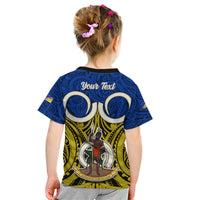 Personalised Vanuatu Torba Province Kid T Shirt Pig Tusk Mix Maori Pattern and Namele Leaf LT03 - Polynesian Pride