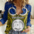 Personalised Vanuatu Torba Province Women Casual Shirt Pig Tusk Mix Maori Pattern and Namele Leaf LT03 Female Blue - Polynesian Pride