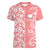 Hawaii Kauai Island Women V Neck T Shirt Hibiscus Pattern Seamless Tribal Simple Pink Pastel LT03 Female Pink - Polynesian Pride