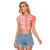 Custom Hawaii Kauai Island Raglan Cropped T Shirt Hibiscus Pattern Seamless Tribal Simple Pink Pastel LT03 Female Pink - Polynesian Pride