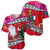 Wallis and Futuna Christmas Baseball Jersey Santa Claus Holding Coat of Arms Polynesian Xmas Style LT03 - Polynesian Pride