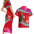 Custom Wallis and Futuna Christmas Couples Matching Short Sleeve Bodycon Dress and Hawaiian Shirt Santa Claus Holding Coat of Arms Polynesian Xmas Style LT03 - Polynesian Pride