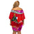 Custom Wallis and Futuna Christmas Family Matching Off Shoulder Short Dress and Hawaiian Shirt Santa Claus Holding Coat of Arms Polynesian Xmas Style LT03 - Polynesian Pride