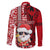 Custom Mele Kalikimaka Hawaii Christmas Family Matching Off Shoulder Short Dress and Hawaiian Shirt Santa Claus Kakau Tribal Mix Polynesia Tattoo LT03 - Polynesian Pride