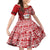 Custom Mele Kalikimaka Hawaii Christmas Family Matching Puletasi Dress and Hawaiian Shirt Santa Claus Kakau Tribal Mix Polynesia Tattoo LT03 Daughter's Dress Red - Polynesian Pride