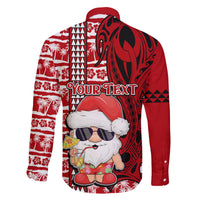 Custom Mele Kalikimaka Hawaii Christmas Family Matching Summer Maxi Dress and Hawaiian Shirt Santa Claus Kakau Tribal Mix Polynesia Tattoo LT03 - Polynesian Pride