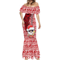 Custom Mele Kalikimaka Hawaii Christmas Mermaid Dress Santa Claus Kakau Tribal Mix Polynesia Tattoo LT03 - Polynesian Pride