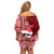 Custom Mele Kalikimaka Hawaii Christmas Off Shoulder Short Dress Santa Claus Kakau Tribal Mix Polynesia Tattoo LT03 - Polynesian Pride