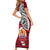 French Polynesia Christmas Short Sleeve Bodycon Dress Santa Hold Seal with Polynesian Tribal Tattoo LT03 - Polynesian Pride