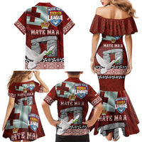 Mate Ma'a Tonga Family Matching Mermaid Dress and Hawaiian Shirt Haamonga a Maui and White Dove - Tongan Kupesi Ngatu LT03 - Polynesian Pride
