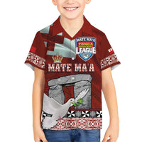 Mate Ma'a Tonga Family Matching Short Sleeve Bodycon Dress and Hawaiian Shirt Haamonga a Maui and White Dove - Tongan Kupesi Ngatu LT03 Son's Shirt Red - Polynesian Pride