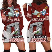Mate Ma'a Tonga Hoodie Dress Haʻamonga ʻa Maui and White Dove - Tongan Kupesi Ngatu