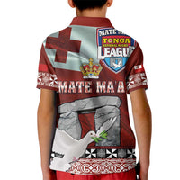 Mate Ma'a Tonga Kid Polo Shirt Haʻamonga ʻa Maui and White Dove - Tongan Kupesi Ngatu