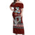 Mate Ma'a Tonga Off Shoulder Maxi Dress Haʻamonga ʻa Maui and White Dove - Tongan Kupesi Ngatu